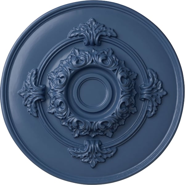 Ekena Millwork Monique Ceiling Medallion (Fits Canopies up to 3 3/4"), Hand-Painted Americana, 13 3/4"OD x 1"P CM13MOAMF - main